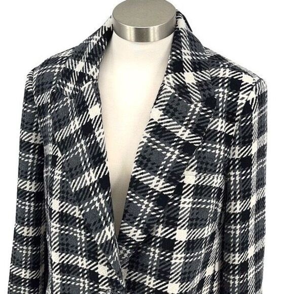 Elie Tahari Jackets & Coats Black White Gray Boucle’ Wool Blend Blazer Large NWT - Picture 3 of 12